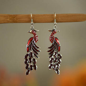 European And American Texture Peacock Earrings