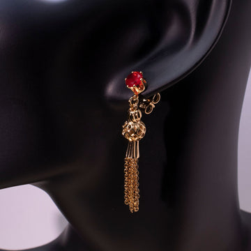 Gold Plated Diamond Tassel Earrings Eardrops