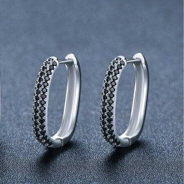 French Style Black Zircon Earrings For