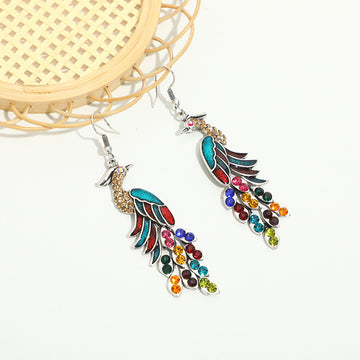 European And American Texture Peacock Earrings