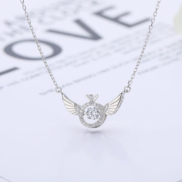 Angel Wings Necklace Women'S Korean Light