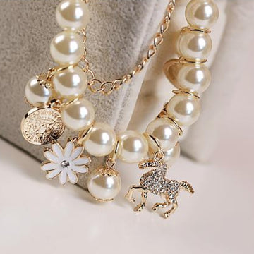 Pearl Flower Bracelet Jewelry For Elegant