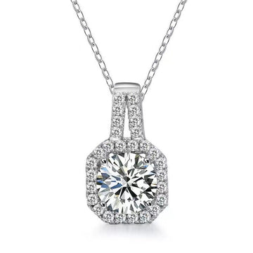 Moissanite S925 Sterling Silver Geometric Necklace