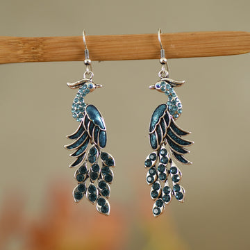 European And American Texture Peacock Earrings