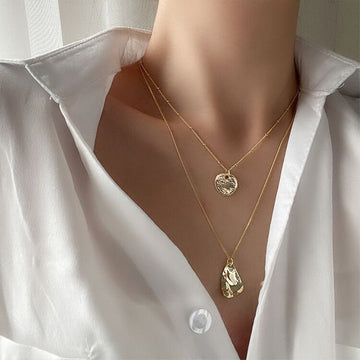 Multi Layer Unisex Clavicle Chain Triangle Necklace
