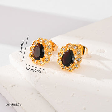 Fashion Multi Color Zircon Stud Earrings
