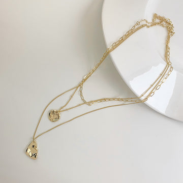 Multi Layer Unisex Clavicle Chain Triangle Necklace