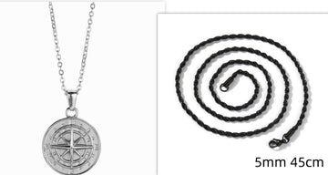 Stainless Steel Compass Circular Necklace Geometric