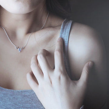 S925 Elk Necklace Forest Moonstone Pendant