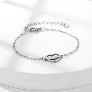 Women'S Heart Shaped Ecg Bracelet Versatile
