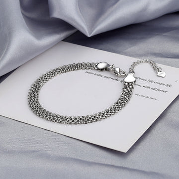 Multi Layer Lace Woven Round Beads Bracelet