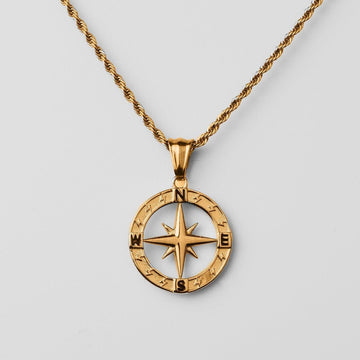 Stainless Steel Compass Circular Necklace Geometric