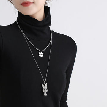 Double Decorative Titanium Steel Necklace Light