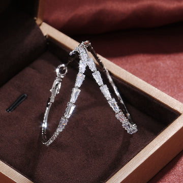 Simple Gold Ladies Zircon Earrings European