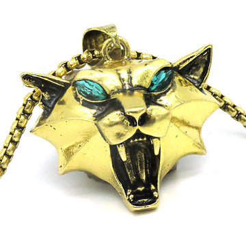 Silver Gold Green Rhinestone Wild Game Necklace