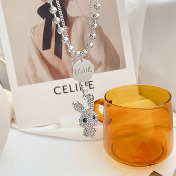 Double Decorative Titanium Steel Necklace Light