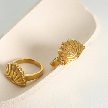 Ocean Style Personalized Scallop Ring For