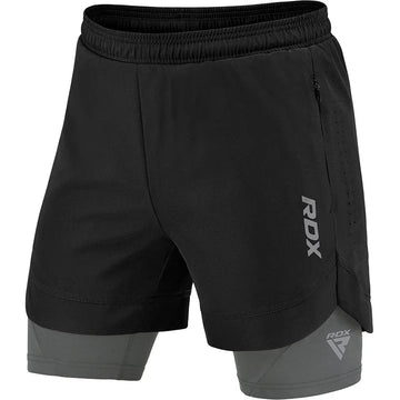 T16 2-in-1 Compression MMA Shorts for Men Performance Training Wear