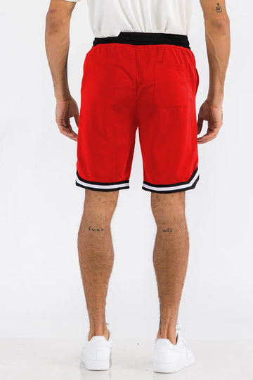Men's Striped Basketball Active Jordan Shorts Red