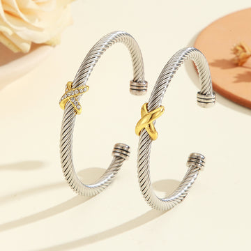 Fashionable Personalized 8 Character Cross Steel Bracelet