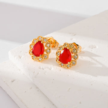 Fashion Multi Color Zircon Stud Earrings