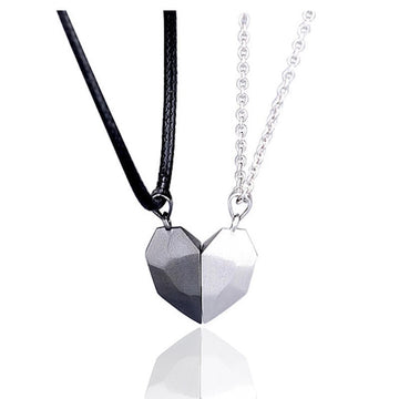 Minimalist Lovers Matching Friendship Heart Pendant Necklace