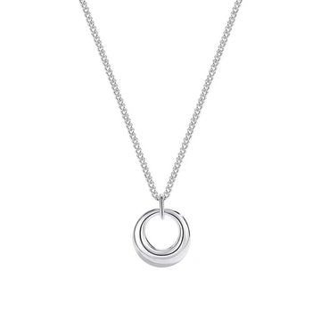 Women'S Simple Geometric Circle Necklace White