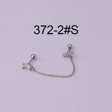 Thin Rod Stainless Steel Double Pierced