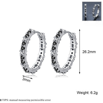 Fashion Simple Zircon Copper Earrings For