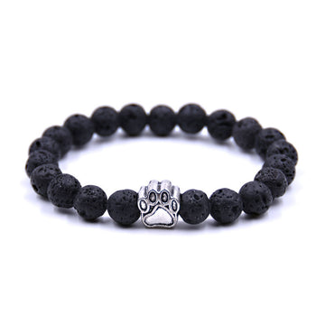 Volcanic Stone Dog Paw Bracelet With