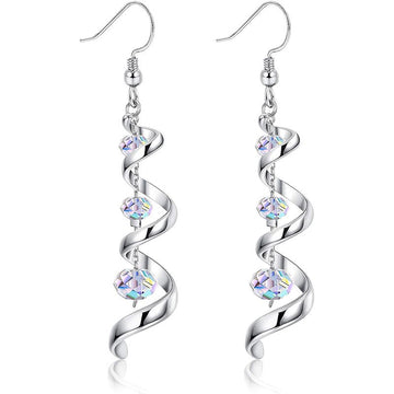 Fashion Spiral Ribbon Multi Drop Teardrop