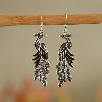 European And American Texture Peacock Earrings