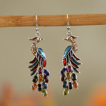 European And American Texture Peacock Earrings
