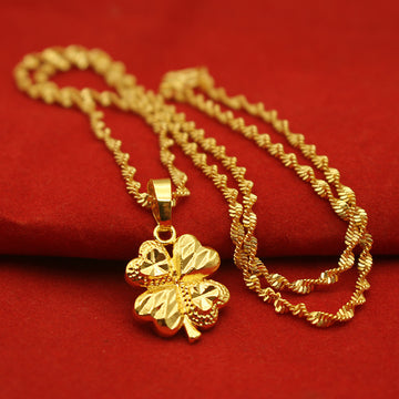Gold Plated Brass Pendant Necklace For