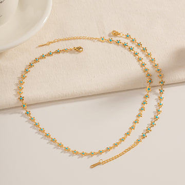 National Style Pastoral Oil Spot Glaze Necklace