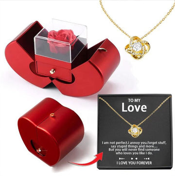 Fashion Jewelry Box Red Apple Christmas Necklace