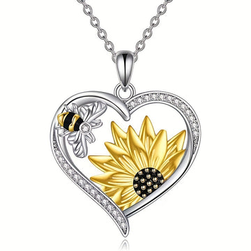 Cute Lady Animal Bee Sunflower Heart