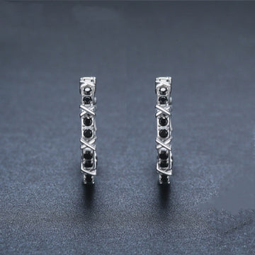 Fashion Simple Zircon Copper Earrings For