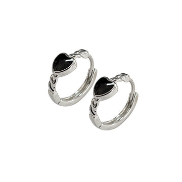 Black Love Heart Earrings Women Summer