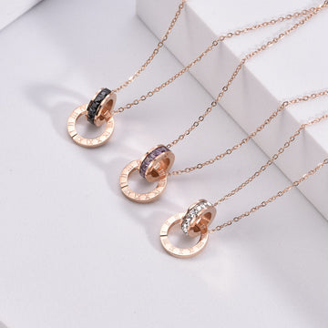 Roman Numeral Diamond Necklace For Women