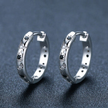 French Inlaid Zircon Star And Moon