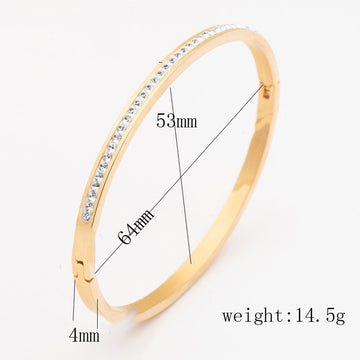 Single Row Stainless Steel Bracelet With