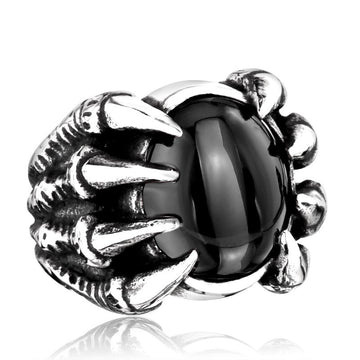 Men'S Vintage Personality Titanium Steel Inlaid Ring
