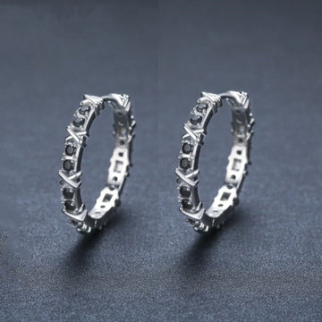 Fashion Simple Zircon Copper Earrings For