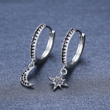 Fashion Personality Black Star And Moon
