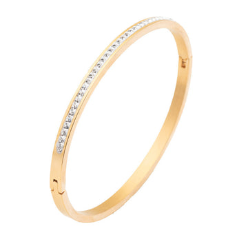 Single Row Stainless Steel Bracelet With