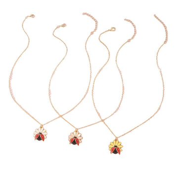 Children'S Jewelry Pastoral Style Flower Ladybug Necklace
