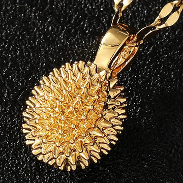 Women'S Solid Gold Durian Necklace Simple