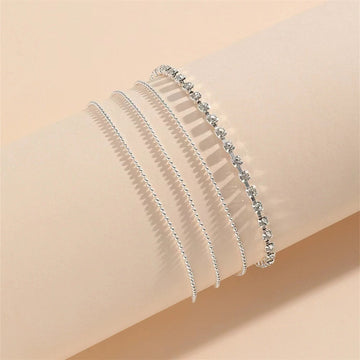 Simple Strass Cup Chain Handanklet Multi Necklace