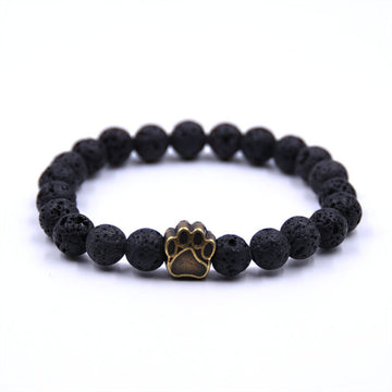 Volcanic Stone Dog Paw Bracelet With